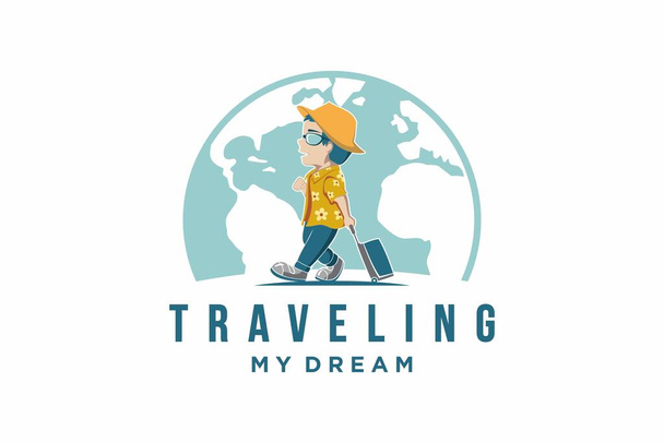 Πρότυπο desain λογότυπο perjalanan. εικονίδιο ταξιδιού - Διάνυσμα, εικόνα