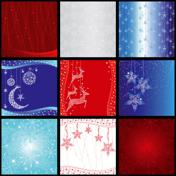 Set of elegance christmas snowflake background pattern - Vektor, Bild