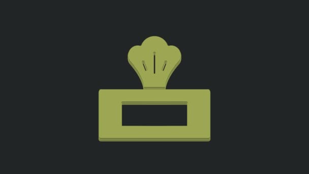 Zelená ikona Wet Wipe pack izolované na černém pozadí. Grafická animace pohybu videa 4K. - Záběry, video