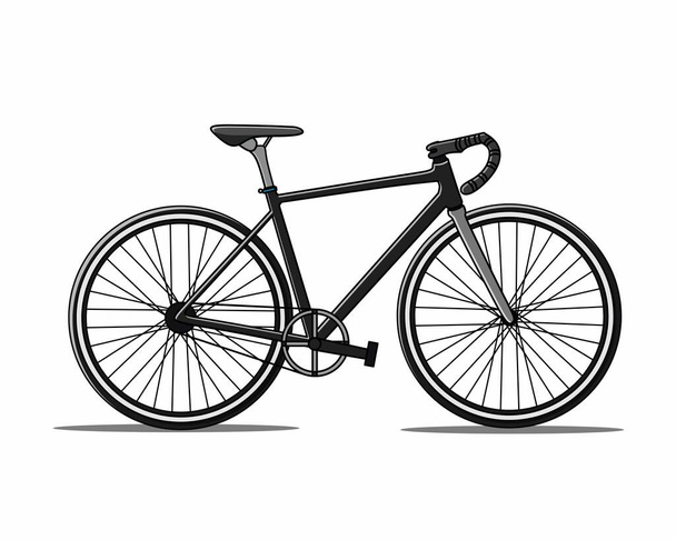 Black sport bike isolated on white background. - Vector, imagen