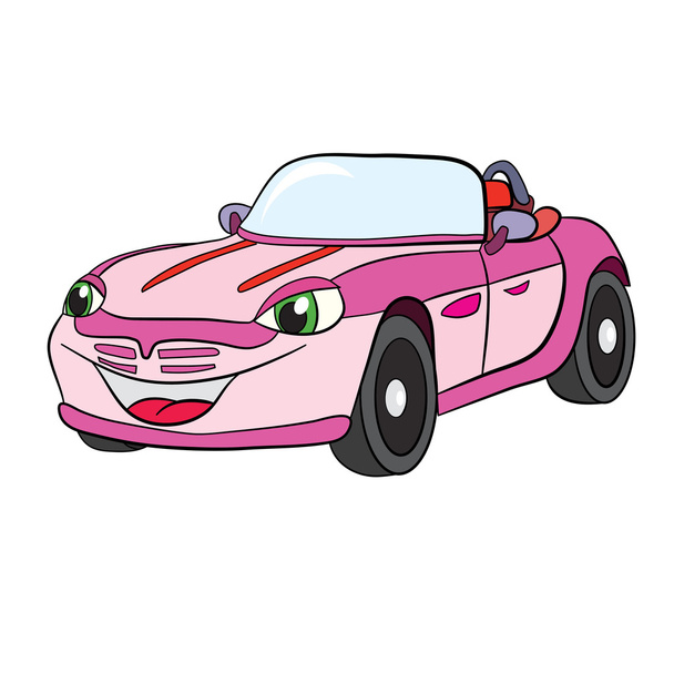 dibujos animados de coche alegre cabriolet
 - Vector, Imagen