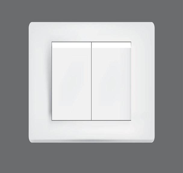 White double switch. vector illustration - Vettoriali, immagini