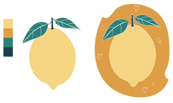Ilustración de limón. Logotipo de diseño simple. Vector - Foto, Imagen