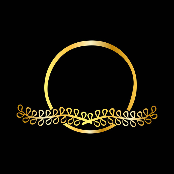 Bloemenrand - Gouden - Cirkel - Tutik - Schets 01 01 - Vector, afbeelding