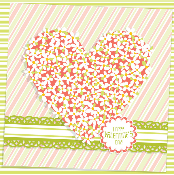 Template Valentine greeting card, vector - Vektor, obrázek