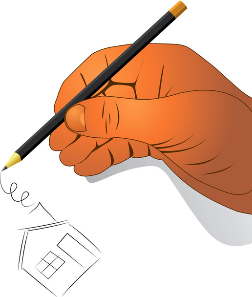 Hand with a pencil - Vector, afbeelding