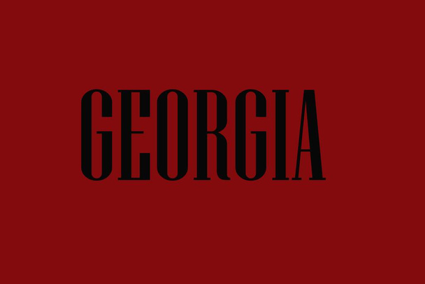 Η λέξη Γεωργία σε σκοτεινό και φωτεινό φόντο. Η Γεωργία έχει τυλιχτεί στις φλόγες.. - Φωτογραφία, εικόνα