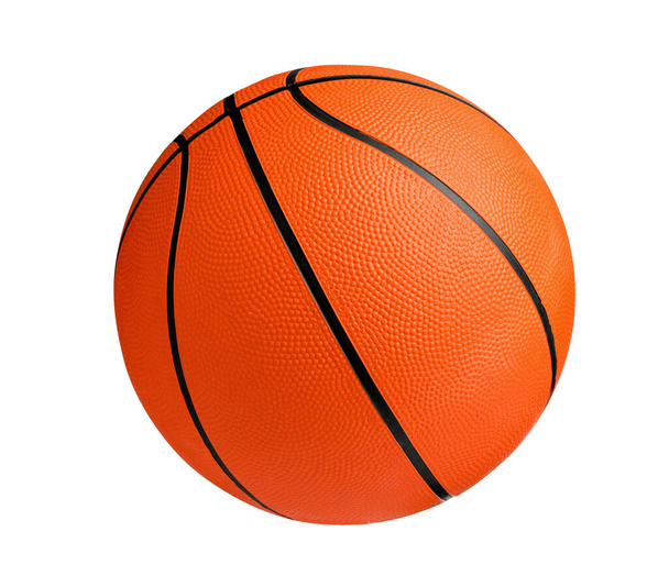 New orange basketball ball isolated on white - 写真・画像