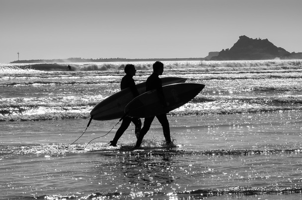 Silhouettes surfers  - Photo, Image