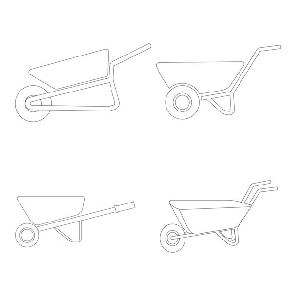wheelbarrow vector icon,illustration logo design - Vecteur, image
