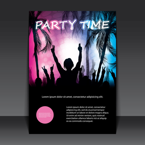 Flyer or Cover Design - Beach Party - Vector, Image
