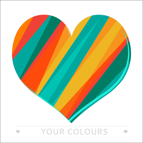 Valentines rayures colorées Coeur
 - Vecteur, image
