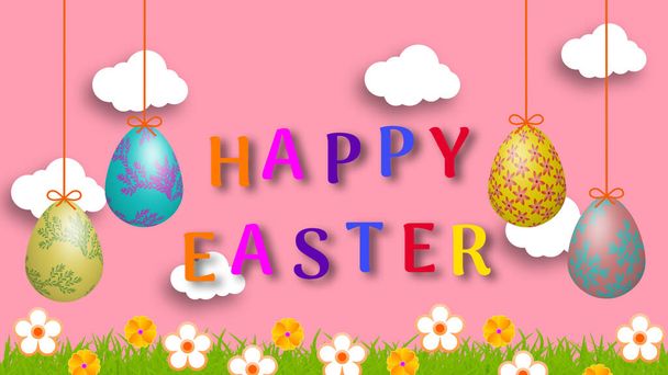 Fondo de felicitaciones de Pascua para la celebración y decoración de Pascua. - Foto, imagen