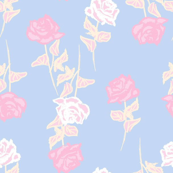 Abstract Rose Floral seamless pattern design for fashion textiles, graphics, backgrounds and crafts - Vector, Image