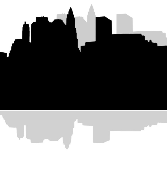 Lower Manhattan silhouette su sfondo bianco
 - Foto, immagini