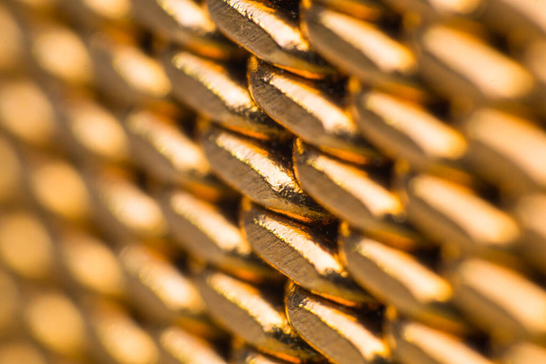 macro shot of a golden metal watch strap - Fotografie, Obrázek