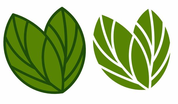 Зеленый лист для эко-символа, значка, печати - Вектор,изображение