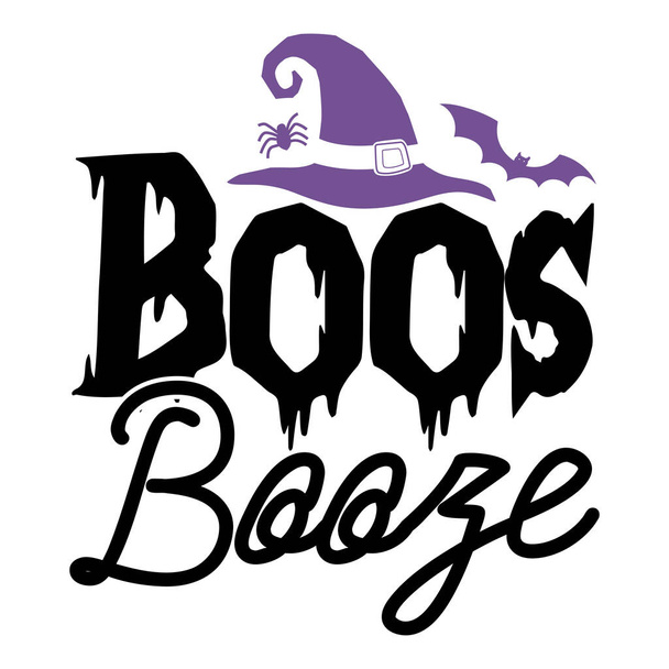 boos booze  typographic vector design, isolated text, lettering composition     - Vetor, Imagem