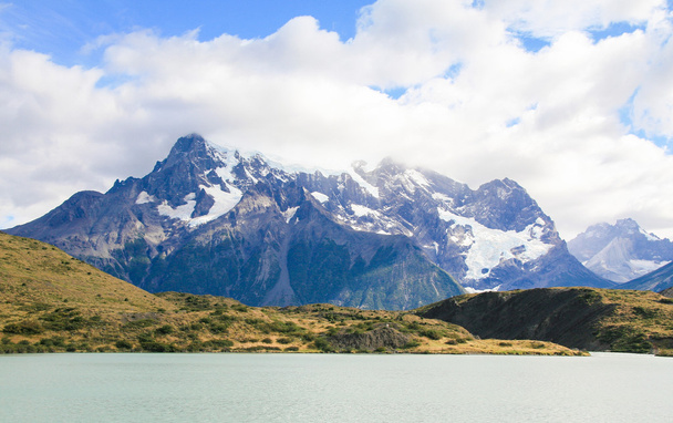 Lake Pehoe and Los Cuernos in Torres del Paine National Park in  - Photo, Image