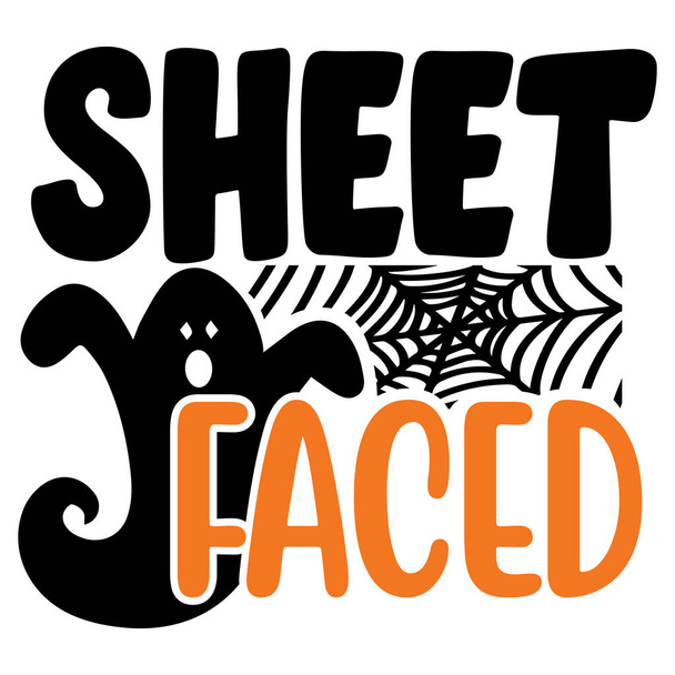 sheet faced  typographic vector design, isolated text, lettering composition  - Vetor, Imagem