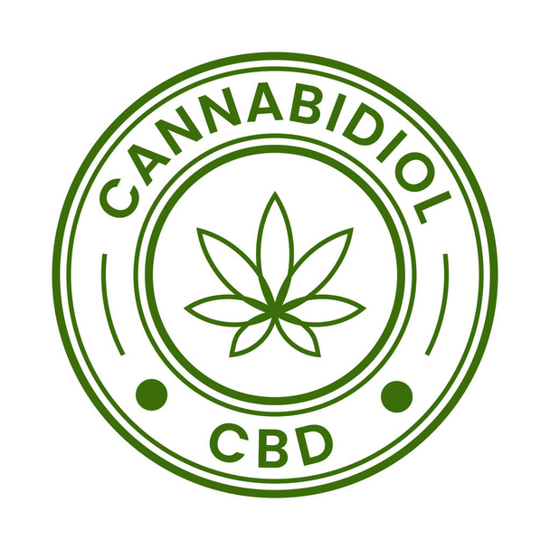 Cannabidiol CBD Oil Badge, Logo, Label, Sticker, Logo For CBD Oil Label, Hemp Oil Label Design - Вектор, зображення