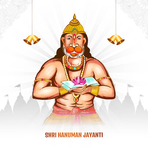 Hanuman jayanti festival de l'Inde carte de célébration fond - Vecteur, image