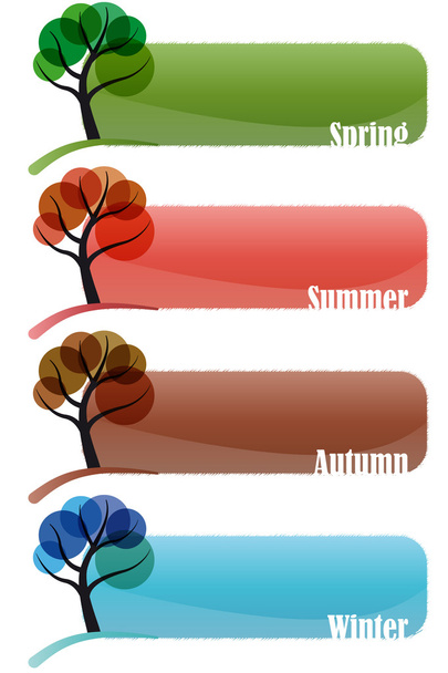 Набор сезонов деревьев
 - Вектор,изображение
