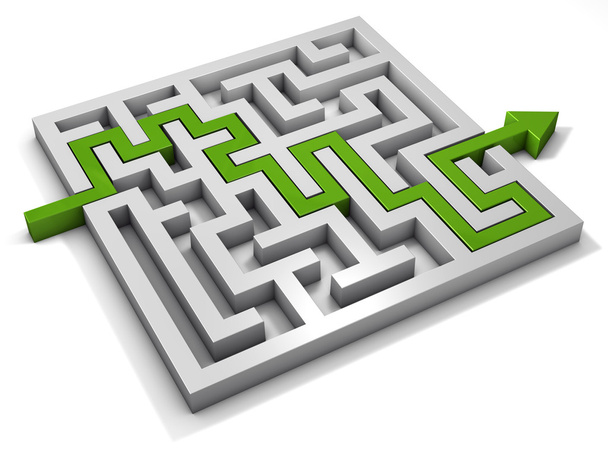 Labyrinth maze 3d green - Фото, изображение