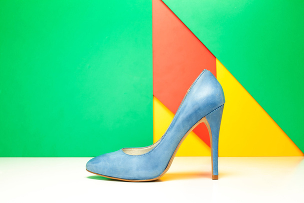 blue high heels shoes - Foto, Imagem