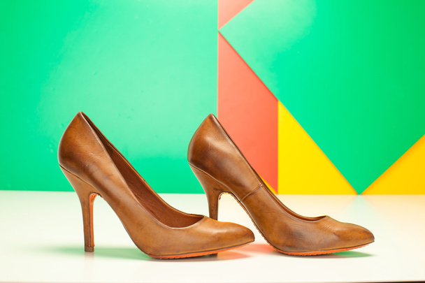 brown high heels shoes - Foto, immagini