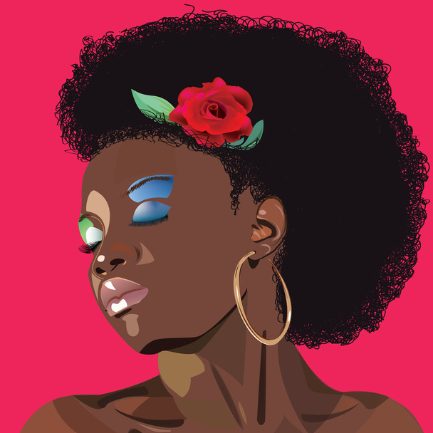 Afro nainen
 - Vektori, kuva