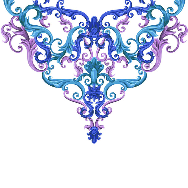 Blue baroque elements isolated. Vector - Διάνυσμα, εικόνα