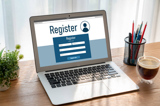 Elektronický registrační formulář pro modish vyplnění formuláře na internetových stránkách - Fotografie, Obrázek