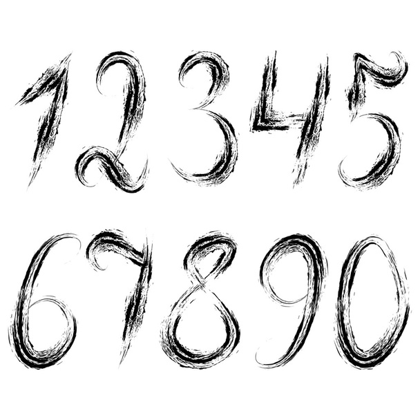 Dirty grunge set of numerals. - Vector, Image
