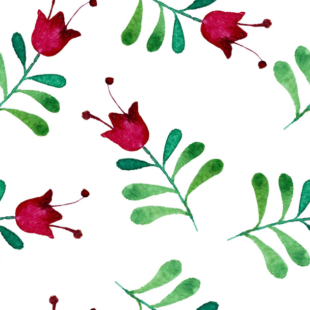 Vintage seamless pattern with watercolor flowers. Vector - Vector, afbeelding