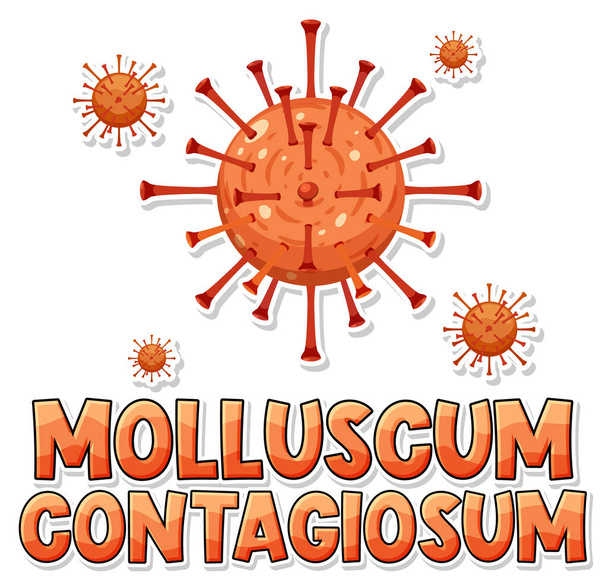 Molluscum contagiosum virus on white background illustration - Vettoriali, immagini