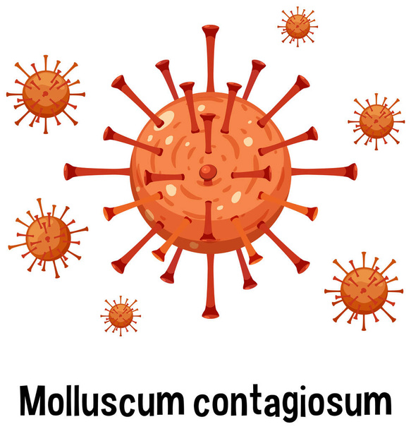 Mollus兼contagiosumテキストイラスト付き - ベクター画像