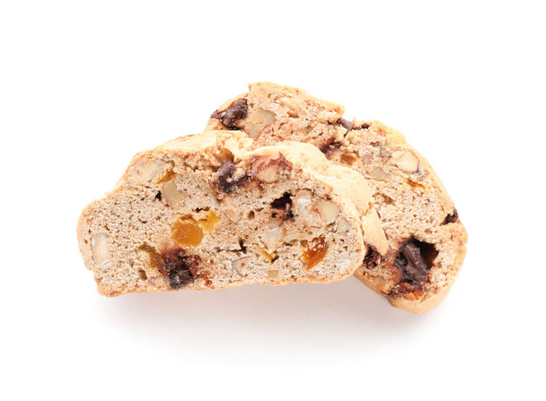 Finom biscotti cookie-k elszigetelt fehér alapon - Fotó, kép