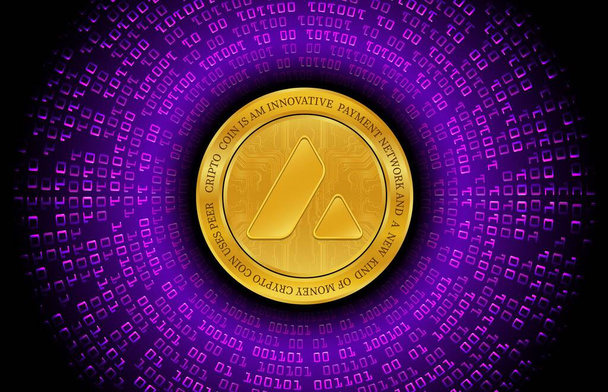 avalanche-avax virtual currency image in the digital background. 3d illustrations. - 写真・画像