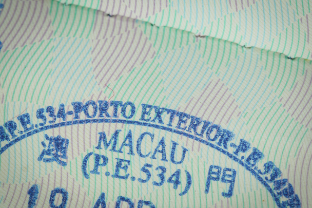 sello admitido de macao Visa para el concepto de viaje de inmigración
 - Foto, imagen