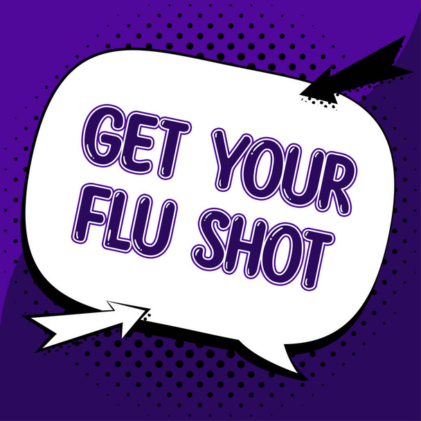 Подпись к концепции Получите прививку от гриппа, бизнес-презентация Получите вакцину для защиты от гриппа - Фото, изображение