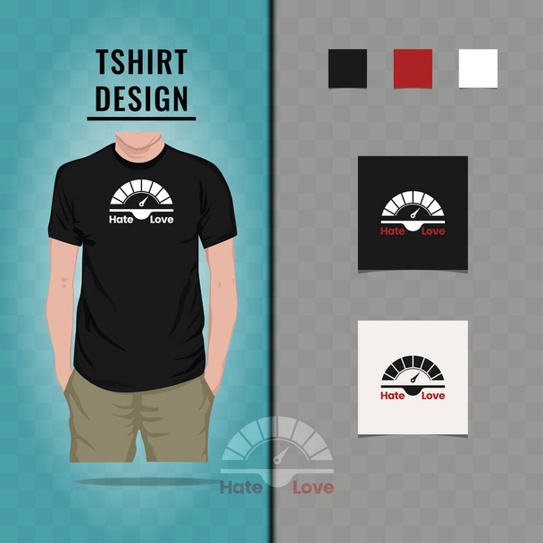 Niveau d'amour t-shirt design illustration vectorielle - Vecteur, image