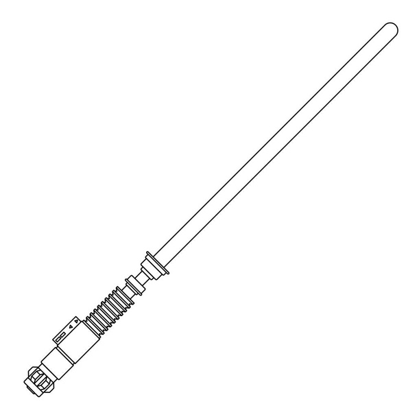 Illustrazione dell'icona del profilo della spada laser su sfondo bianco isolato - Vettoriali, immagini
