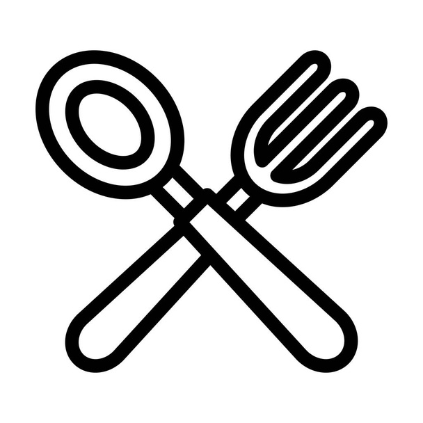Baby Cutlery Vector Thick Line Icono para uso personal y comercial - Vector, Imagen