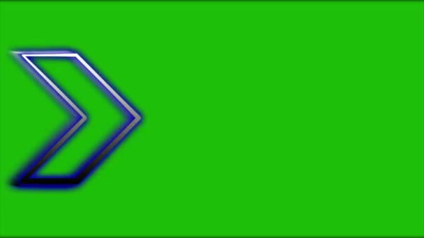 Pfeil. Gradient Shade Pfeil bewegt sich auf grünem Bildschirm 4k Video. - Filmmaterial, Video