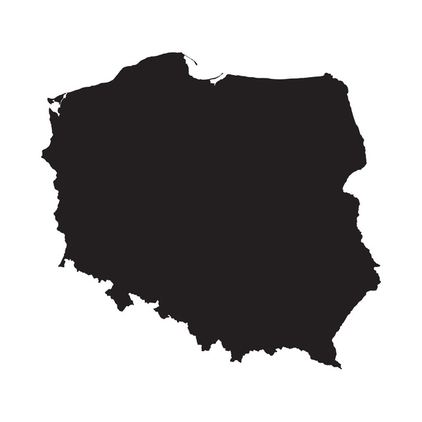 Black map of Poland - Vector, Image