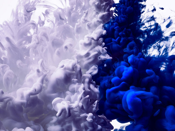 Flujo de pintura azul textura fondo abstracto - Foto, Imagen