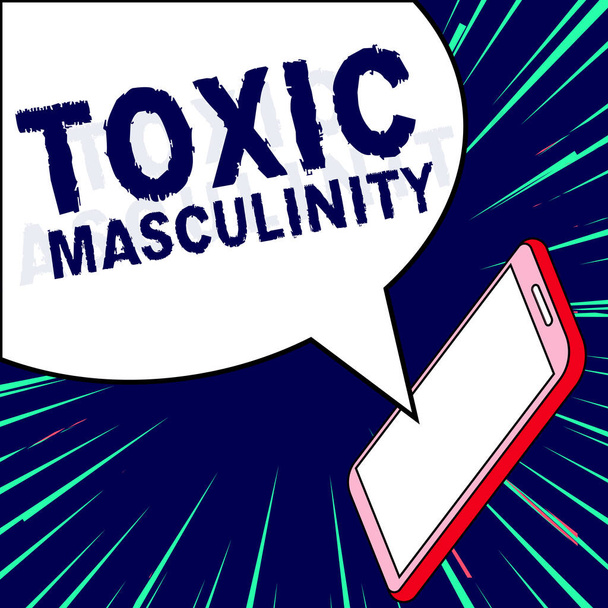 Концептуальне відображення токсичної маскулінності, концептуальне значення описує вузький репресивний тип ідей про чоловічу гендерну роль
 - Фото, зображення