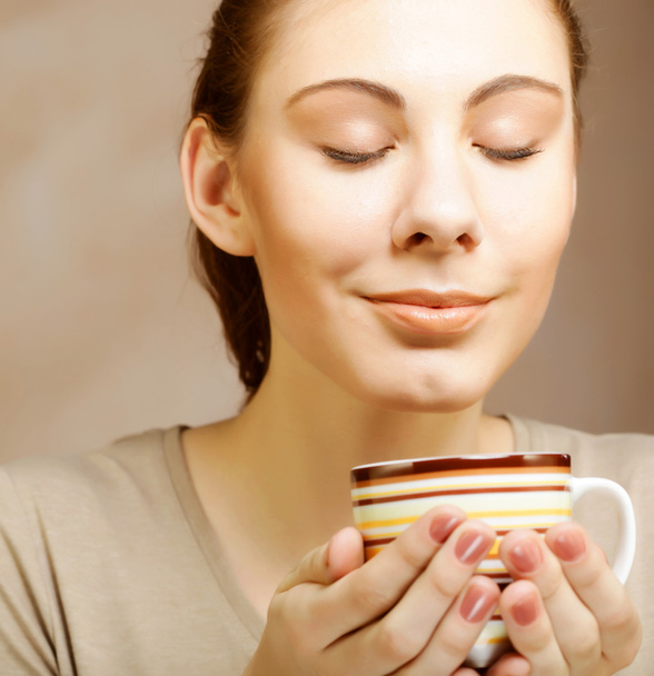 woman with coffee and cookies - Foto, Imagen