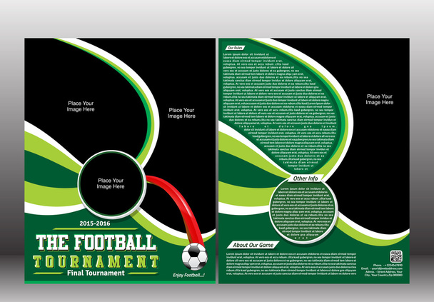 Plantilla de folleto del torneo de fútbol
 - Vector, imagen